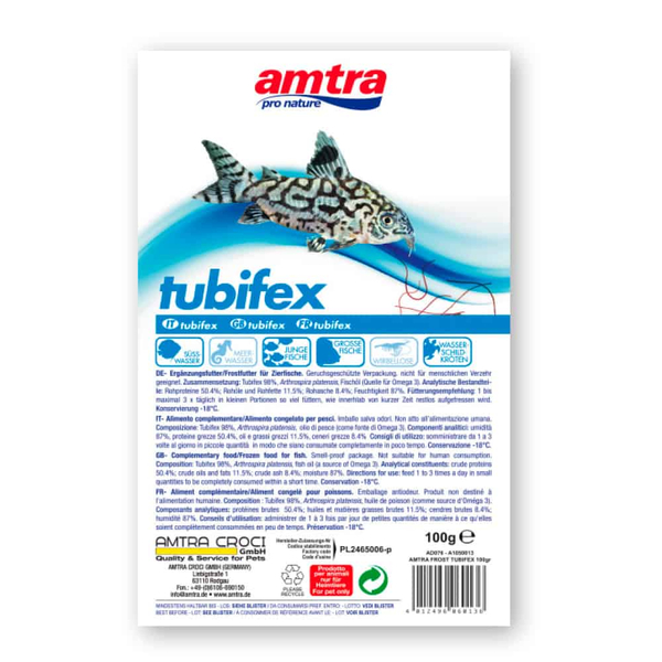 Amtra Tubifex/Schlammrhrenwurm Blister 100g (Frostfutter)