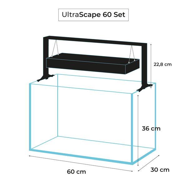 Aquael Ultrascape - Aquarium Set (inkl. Beleuchtung) Forest (schwarze Halterung) 60L