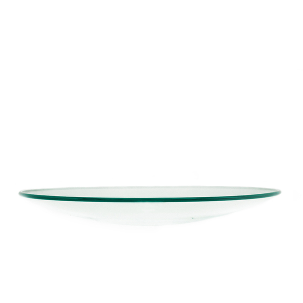 Flache Futterschale aus Glas