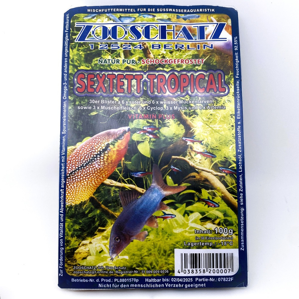 Sextett Tropical 100g (Frostfutter) von Zooschatz
