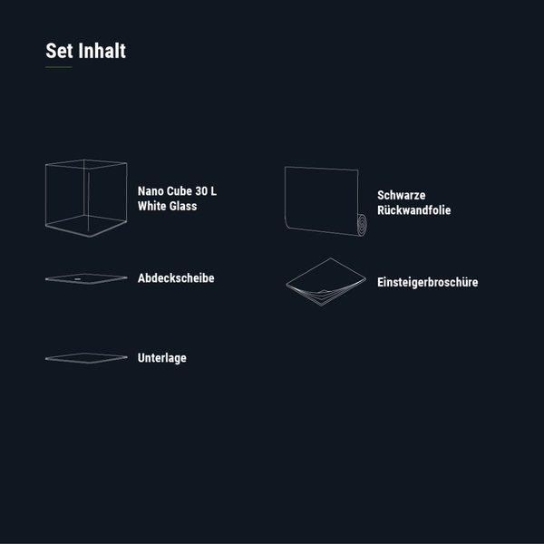 Dennerle Nano Cube White Glass 30L Weiglas-Aquarium